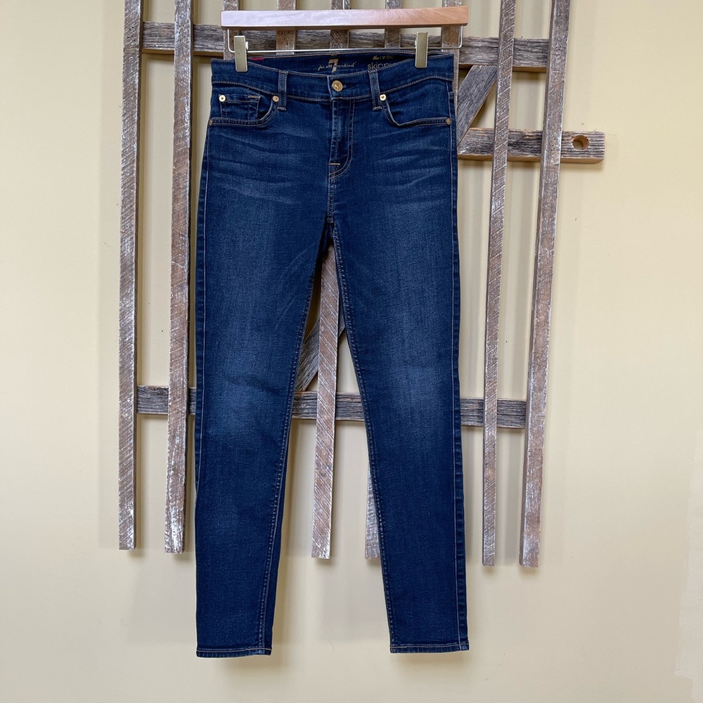 7 For All Mankind Dark Blue Skinny Jeans